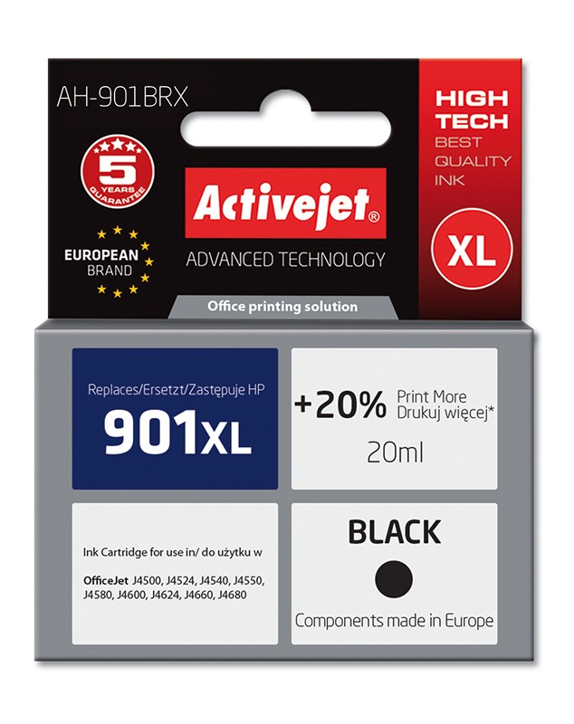 Activejet AH-901BRX cartuccia d'inchiostro 1 pz Resa elevata (XL) Nero