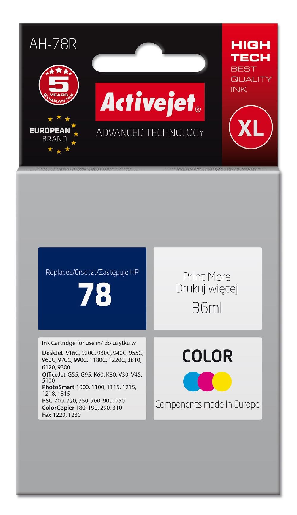 Activejet Inchiostro AH-78R per stampante HP sostituzione HP 78 C6578D Premium 36 ml colore