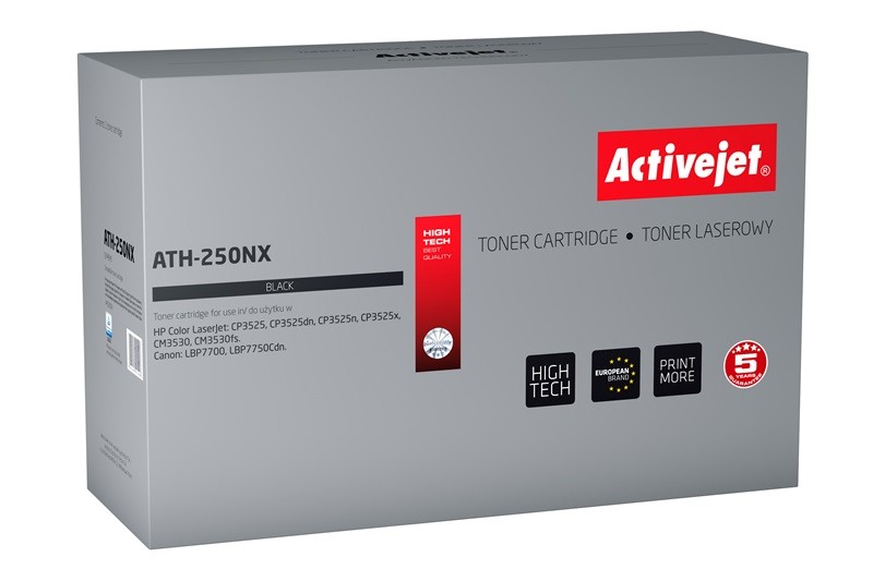 Activejet Toner ATH-250NX (sostitutivo di HP 504X CE250X Canon CRG-723HB Supremo 10500 pagine nero)