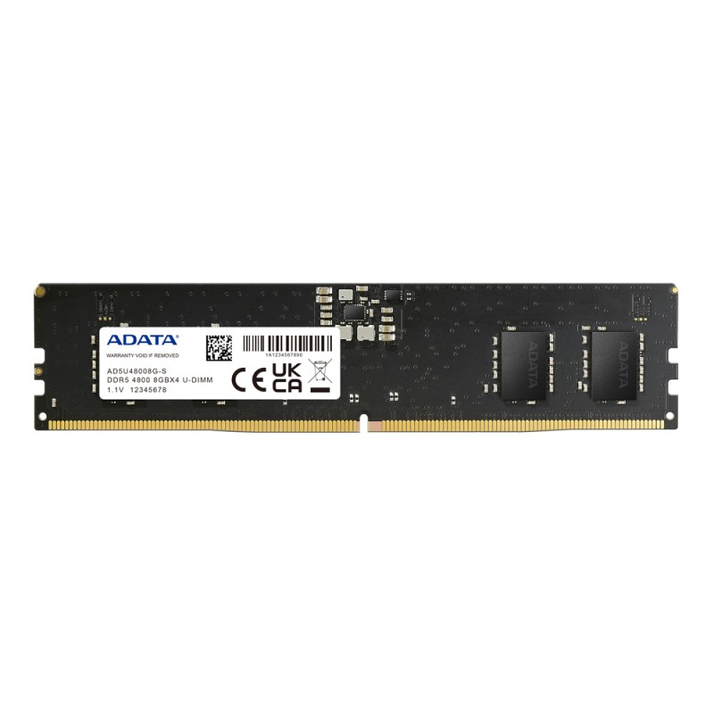 ADATA AD5U48008G-S memoria 8 GB 1 x DDR5 4800 MHz Data Integrity Check (verifica integrità dati)