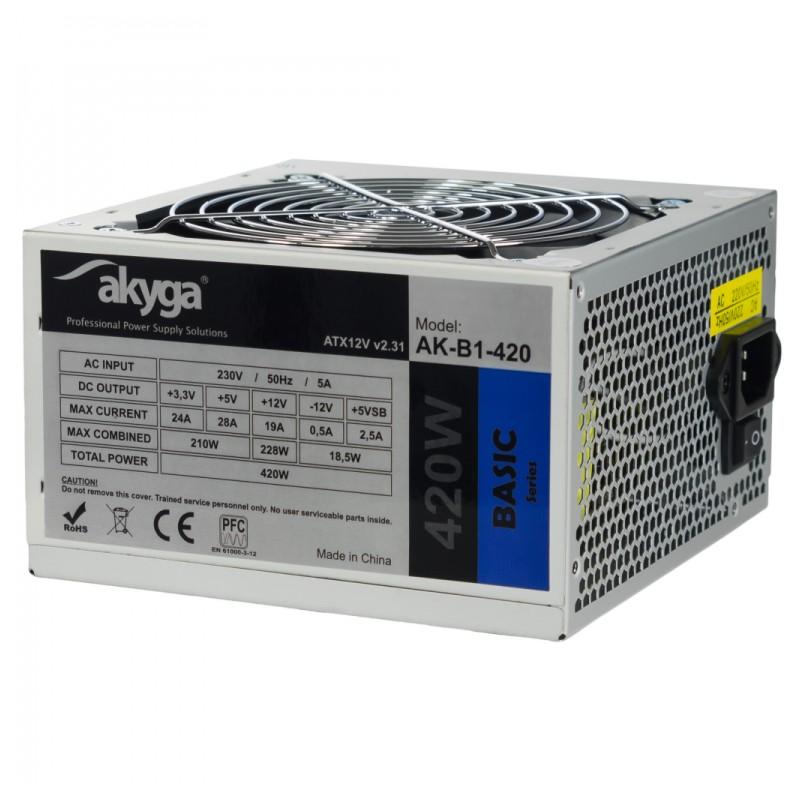 Akyga AK-B1-420 alimentatore per computer 420 W 20+4 pin ATX Grigio