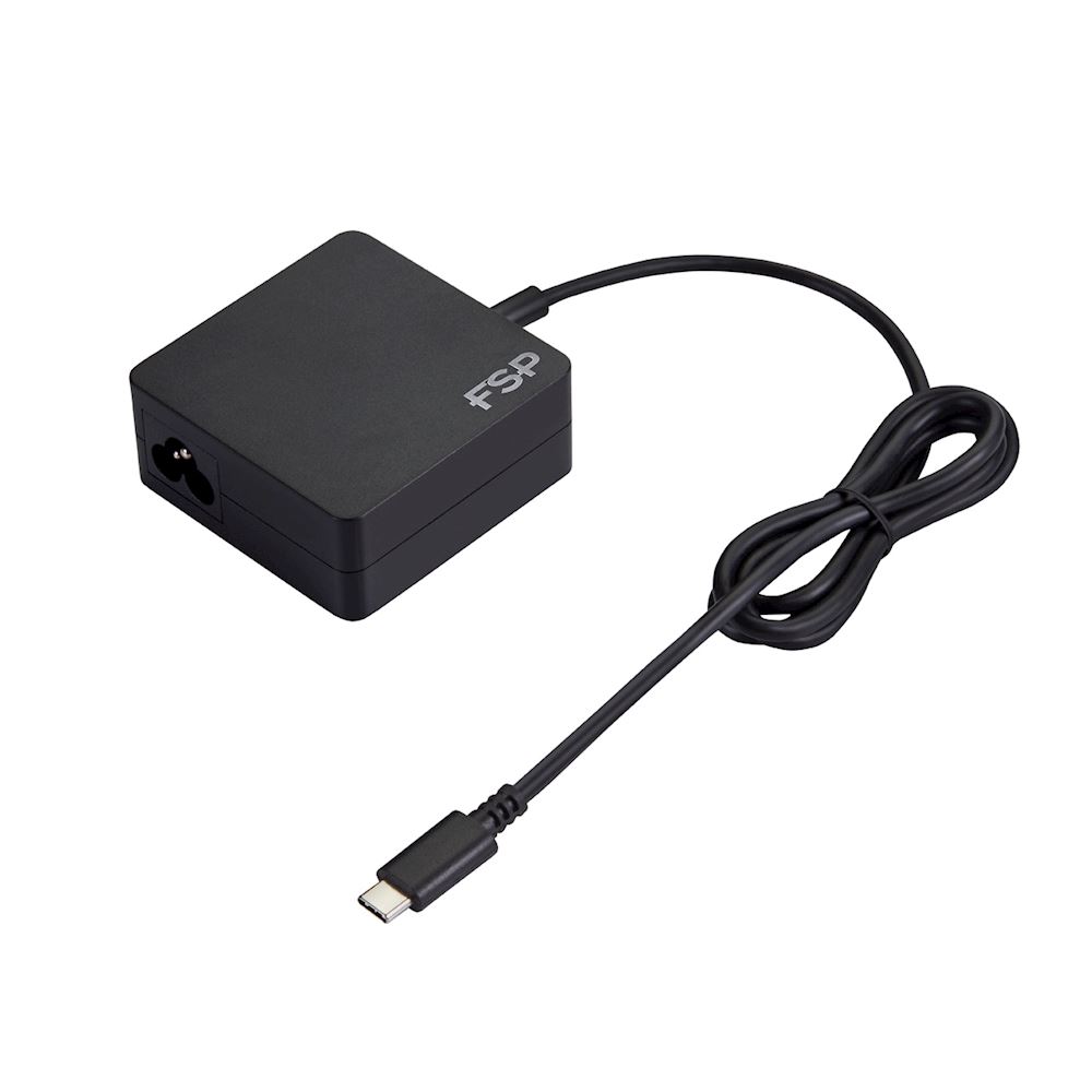 ALIMENTATORE X NB USB-C FSP FORTRON MOD. NB C 65 65W NERO IN100/240V OUT5V-9V-12V-15V/3A 20V/3 25A AUT. CAVO 2 1M
