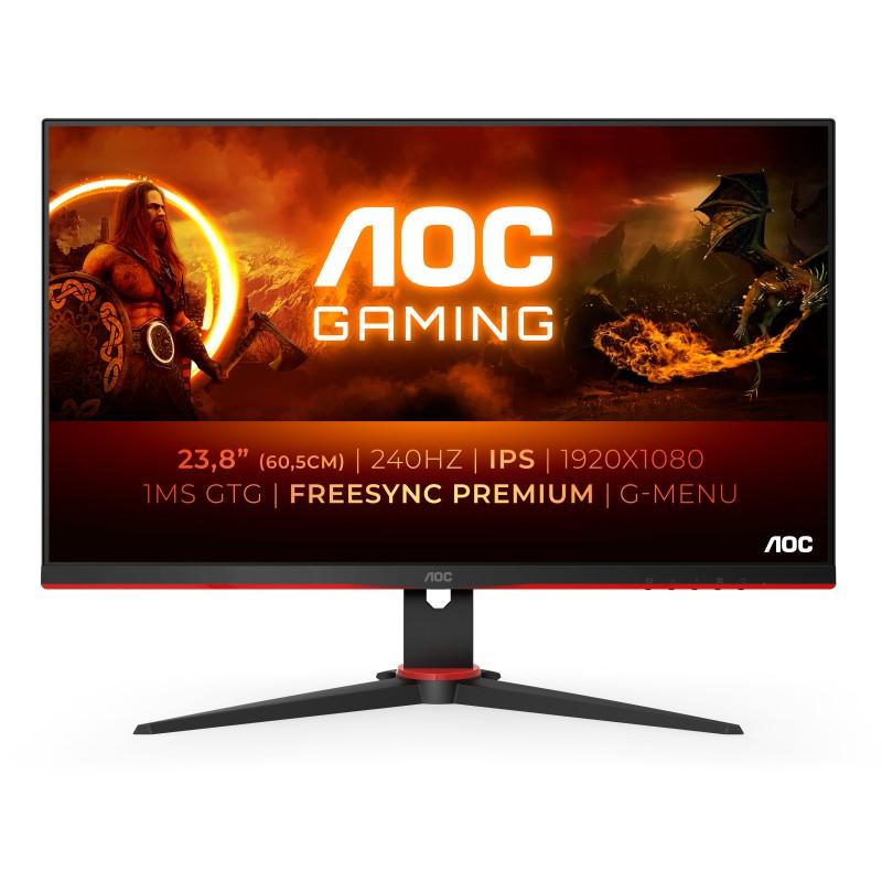 AOC G2 24G2ZE/BK LED display 60.5 cm (23.8") 1920 x 1080 Pixel Full HD Nero Rosso