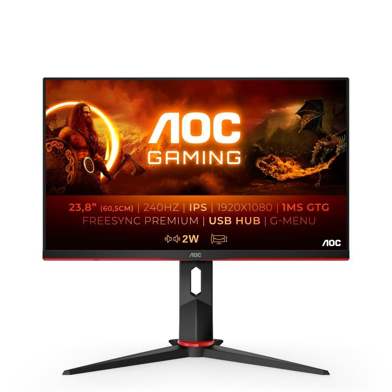 AOC G2 24G2ZU/BK LED display 60.5 cm (23.8") 1920 x 1080 Pixel Full HD Nero Rosso