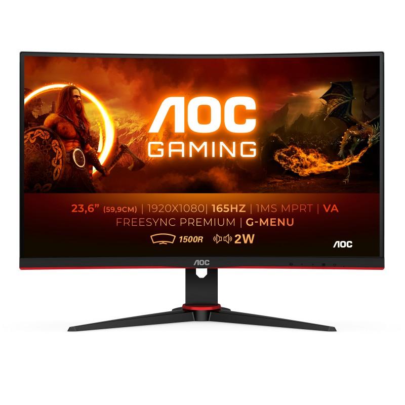 AOC G2 C24G2AE/BK Monitor PC 59.9 cm (23.6") 1920 x 1080 Pixel Full HD LED Nero Rosso
