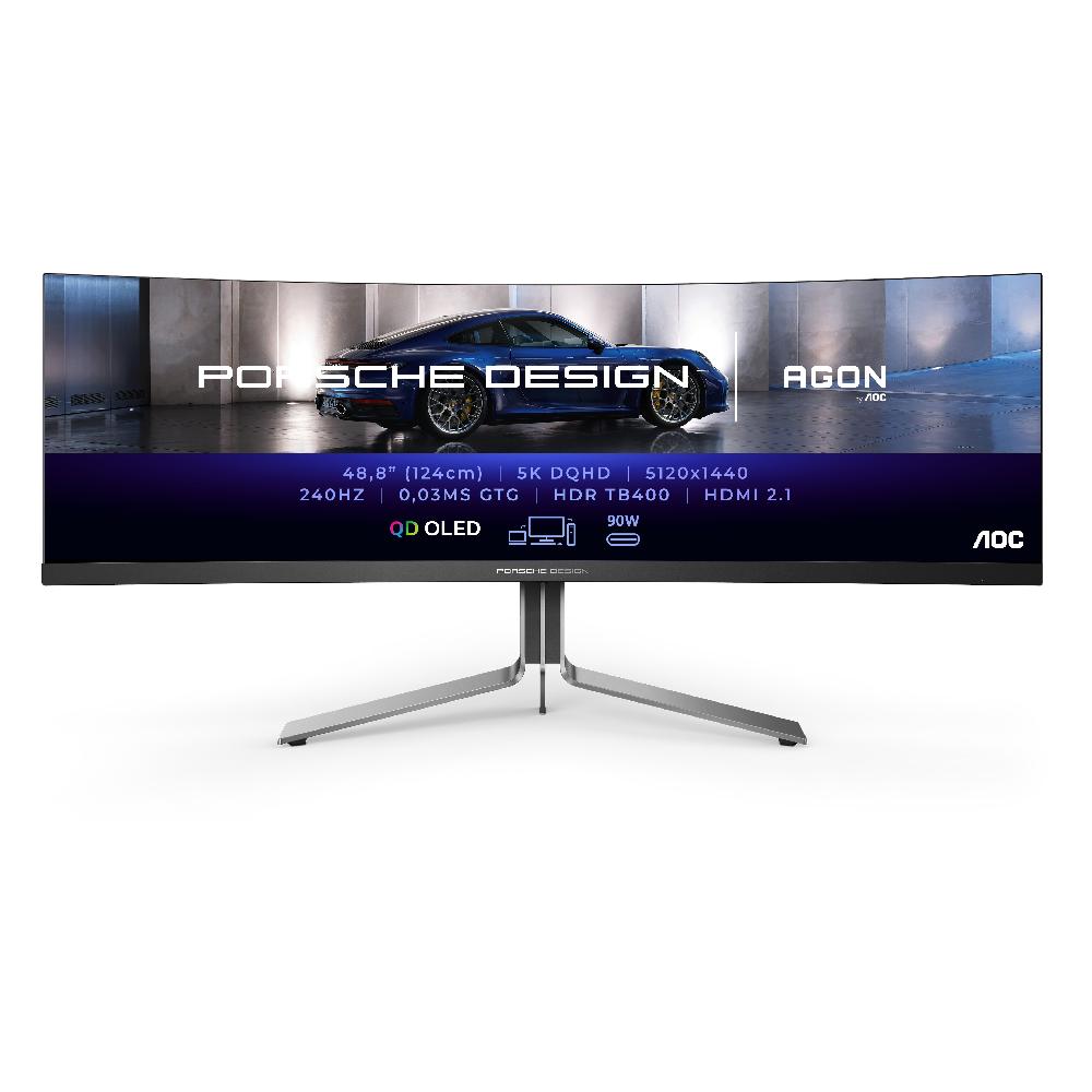 AOC Porsche PD49 LED display 124 5 cm (49") 5120 x 1440 Pixel DQHD QDOLED Nero