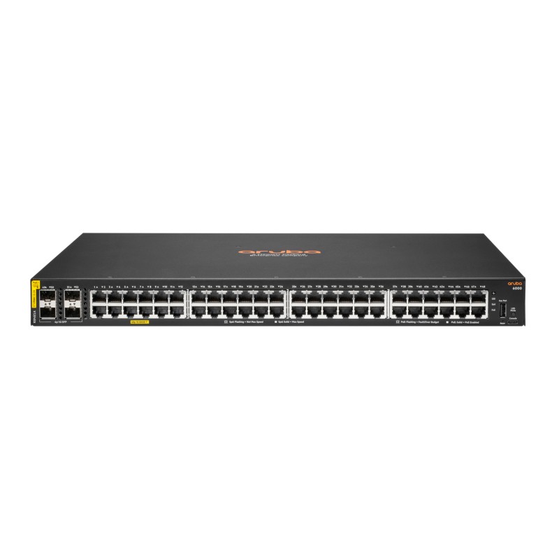 Aruba 6000 48G Class4 PoE 4SFP 370W Gestito L3 Gigabit Ethernet (10/100/1000) Supporto Power over (PoE) 1U
