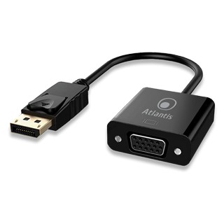 Atlantis Land A04-DP_VGA cavo e adattatore video 0.2 m VGA (D-Sub) DisplayPort Nero