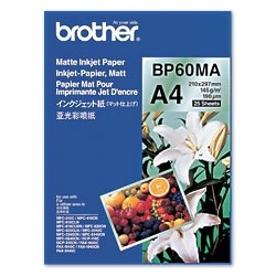 Brother BP60MA inkjet Paper carta A4 (210x297 mm) Opaco 25 fogli Bianco