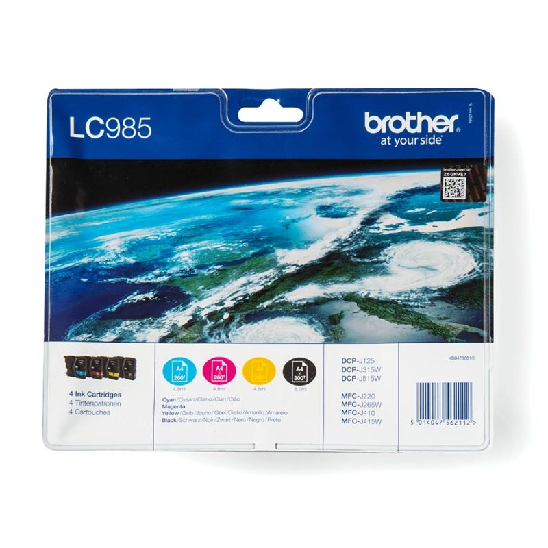 Brother LC985VALBP cartuccia d'inchiostro 4 pz Originale Nero Ciano Magenta Giallo