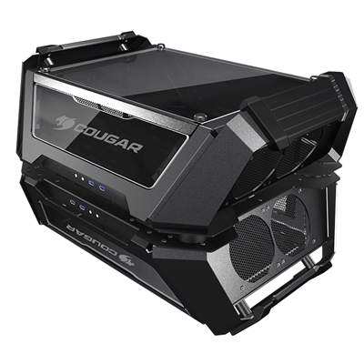 CABINET DUAL TOWER COUGAR 105LMT0004 GEMINI X NERO 423x635x525mm 8SLOT 4x3 5" 4x2 5" VETRO LATERALE