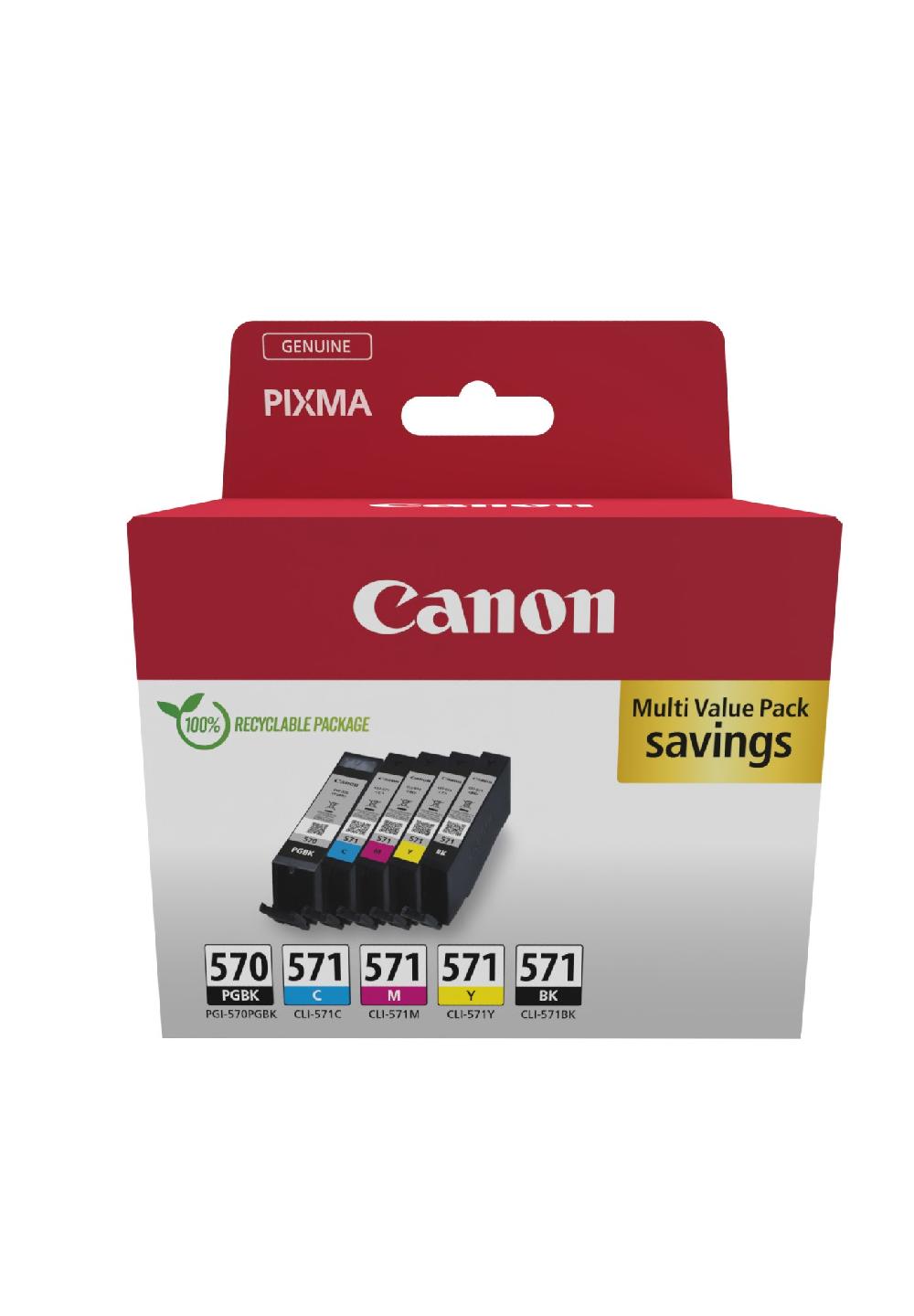 Canon 0372C006 cartuccia d'inchiostro 5 pz Originale Nero Ciano Magenta Giallo