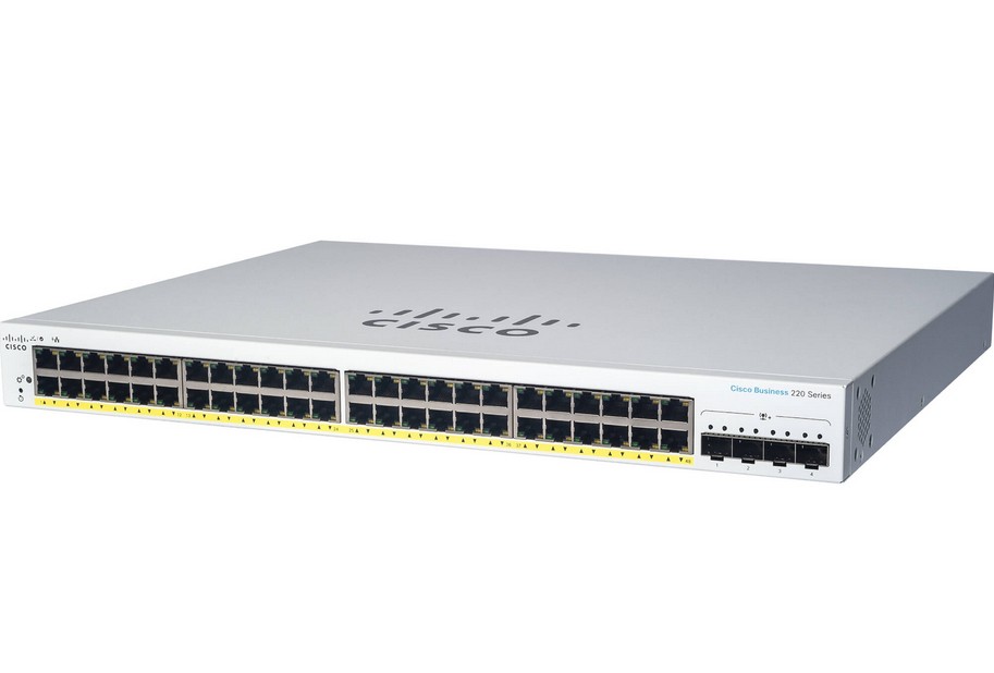 Cisco CBS220-24P-4X Gestito L2 Gigabit Ethernet (10/100/1000) Supporto Power over (PoE) Bianco