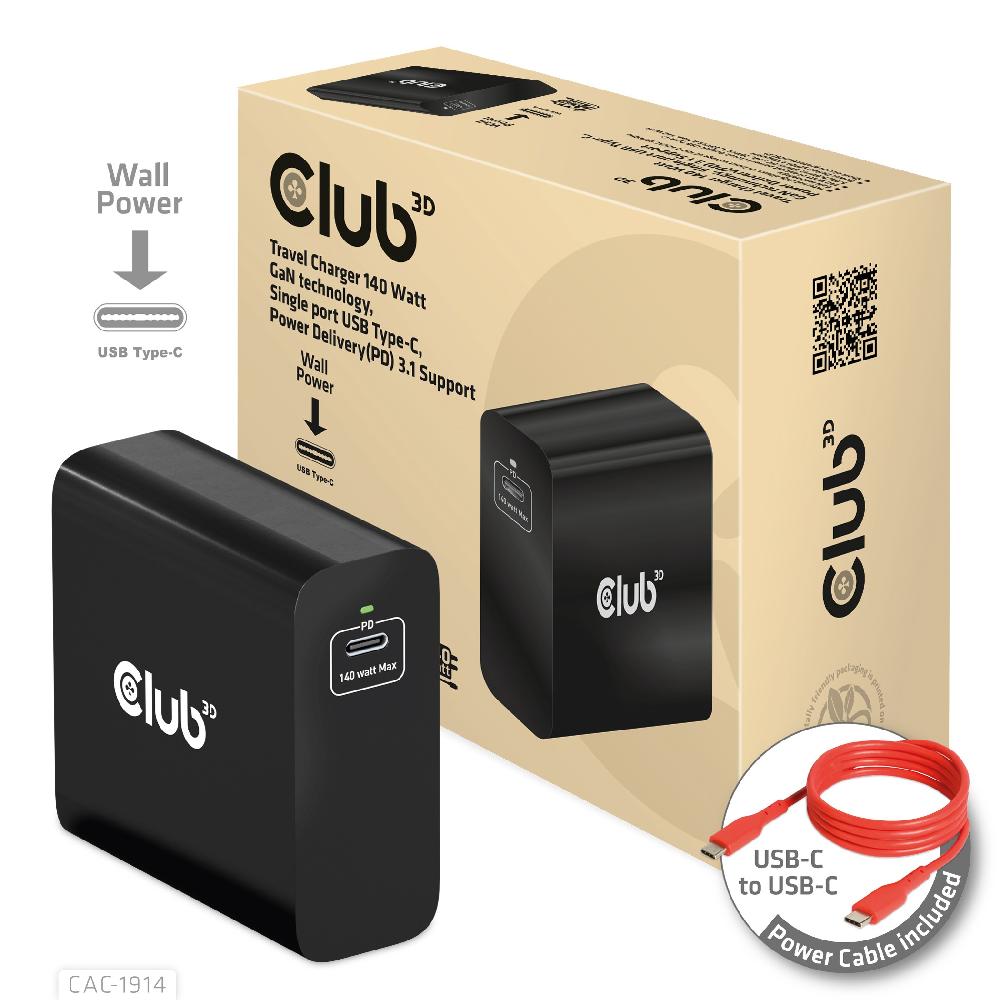 CLUB3D CAC-1914 Caricabatterie per dispositivi mobili Monitor video per bambino Regolabarba Videocamera Fotocamera Comandi