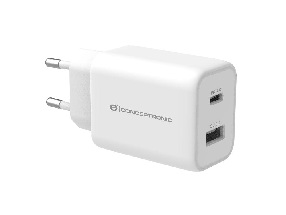 Conceptronic ALTHEA11W Caricabatterie per dispositivi mobili Universale Bianco AC Ricarica rapida Interno