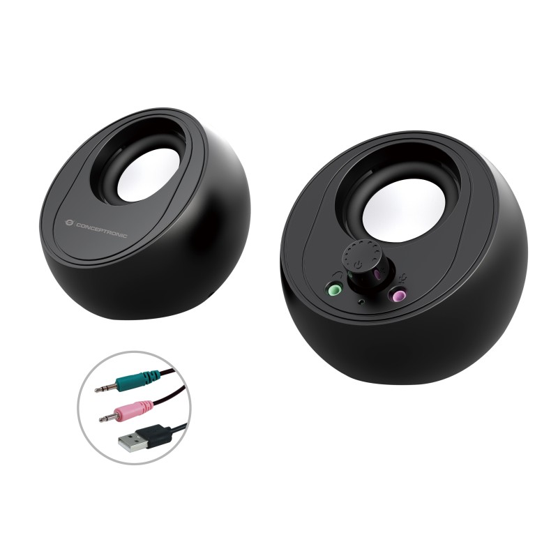 Conceptronic BJORN01B altoparlante 2-vie Nero Con cavo e senza 10 W