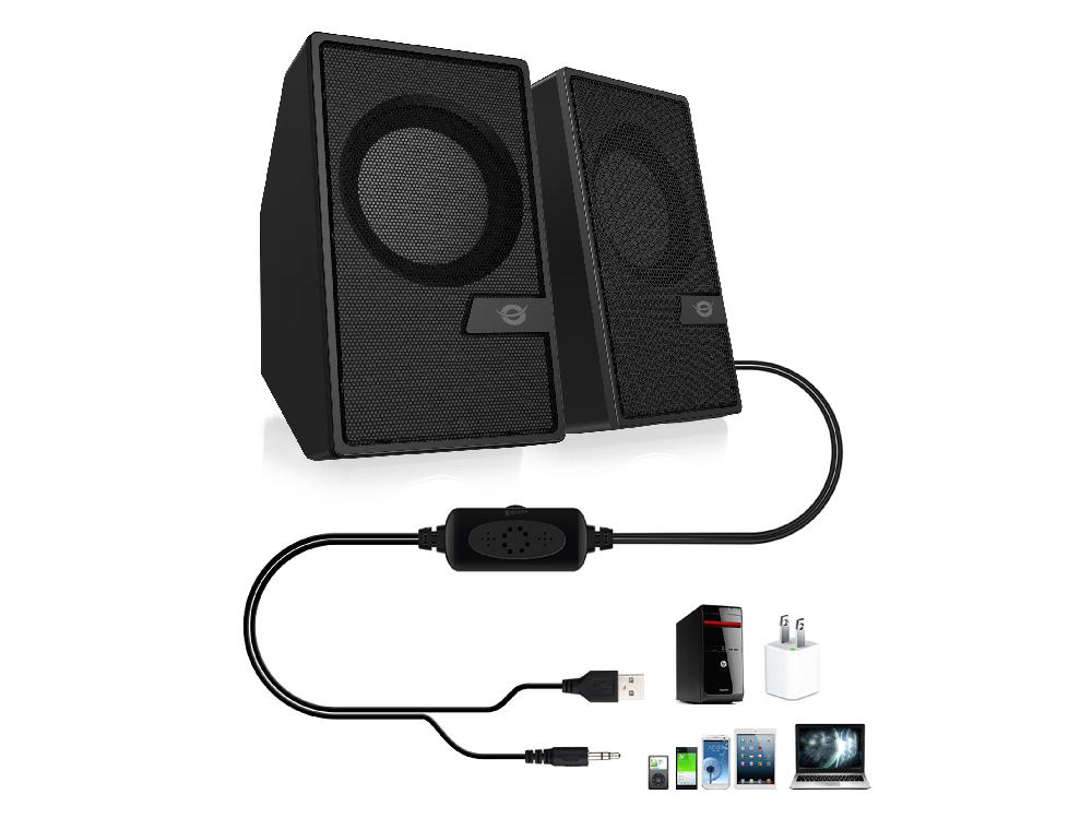Conceptronic BJORN02B altoparlante 2-vie Nero Con cavo e senza cavo 6 W