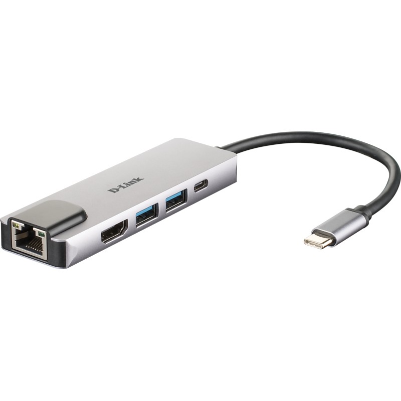 D-Link DUB-M520 replicatore di porte e docking station per laptop Cablato Thunderbolt 3 Alluminio Nero