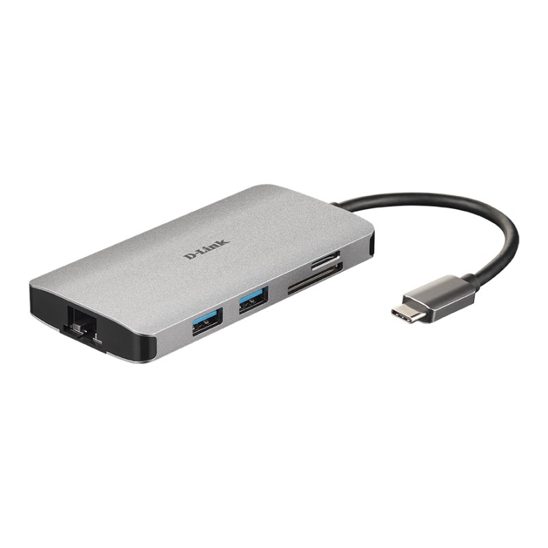 D-Link DUB-M810 replicatore di porte e docking station per laptop Cablato USB 3.2 Gen 1 (3.1 1) Type-C Argento