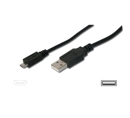 Digitus 1.8m USB2.0 cavo USB 1.8 m A Micro-USB B Nero