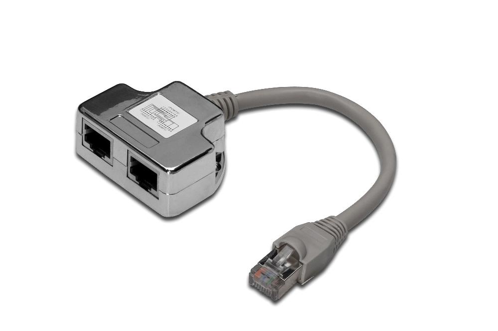Digitus Adattatore cavo patch CAT 5e 2x CAT 5e schermato