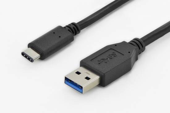 Digitus DK-300136-018S cavo USB 1 8 m USB 3.2 Gen 1 (3.1 Gen 1) USB C USB A Nero