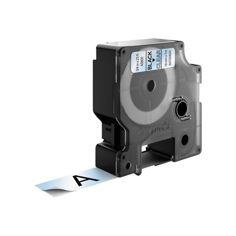 DYMO D1 - Standard Etichette Nero su trasparente 19mm x 7m