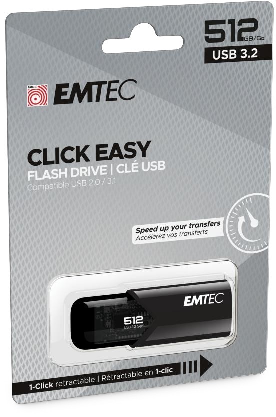Emtec B110 Click Easy 3.2 unità flash USB 512 GB tipo A Gen 2 (3.1 2) Nero