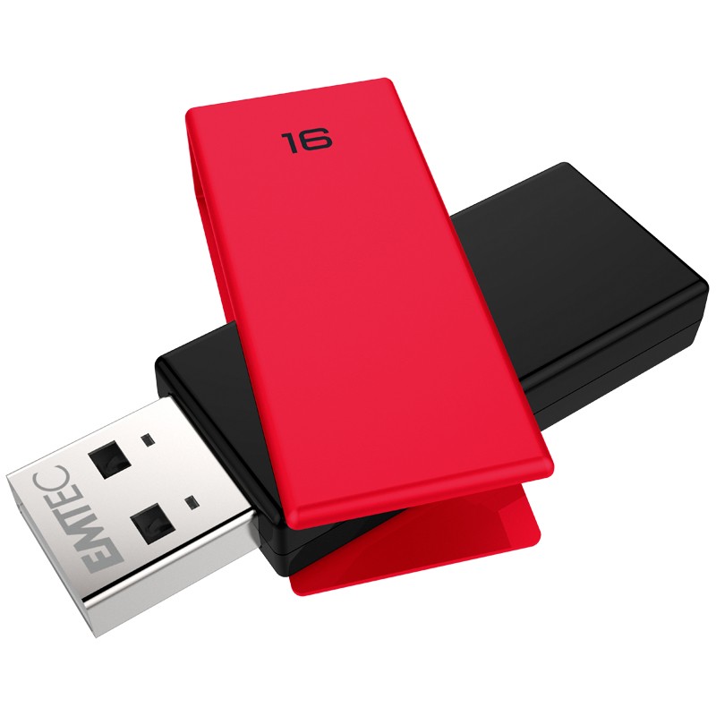 Emtec C350 Brick unità flash USB 16 GB tipo A 2.0 Nero Rosso