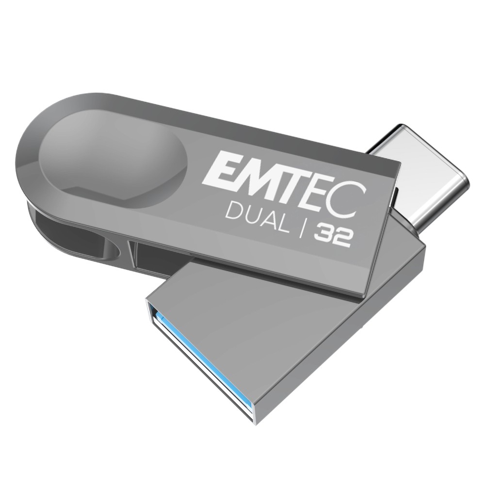Emtec D280 Dual unità flash USB 32 GB USB Type-A / USB Type-C 3.2 Gen 1 (3.1 Gen 1) Argento