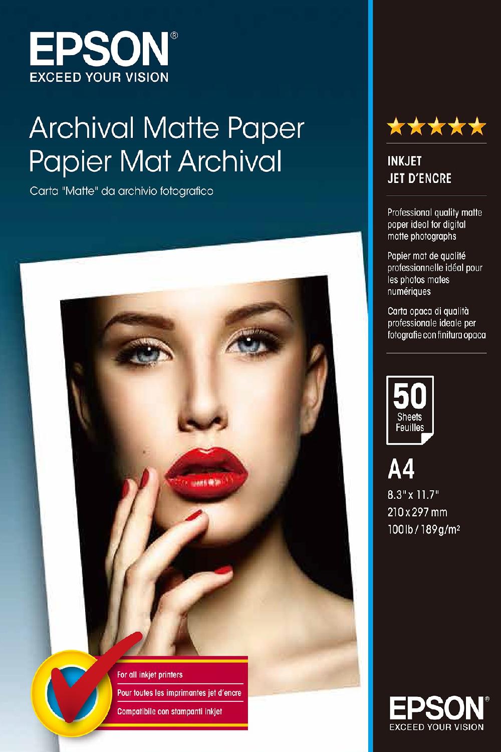 Epson Archival Matte Paper - A4 50 Fogli