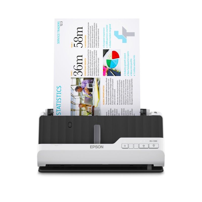 Epson DS-C330 Scanner con ADF + alimentatore di fogli 600 x DPI A4 Nero Bianco