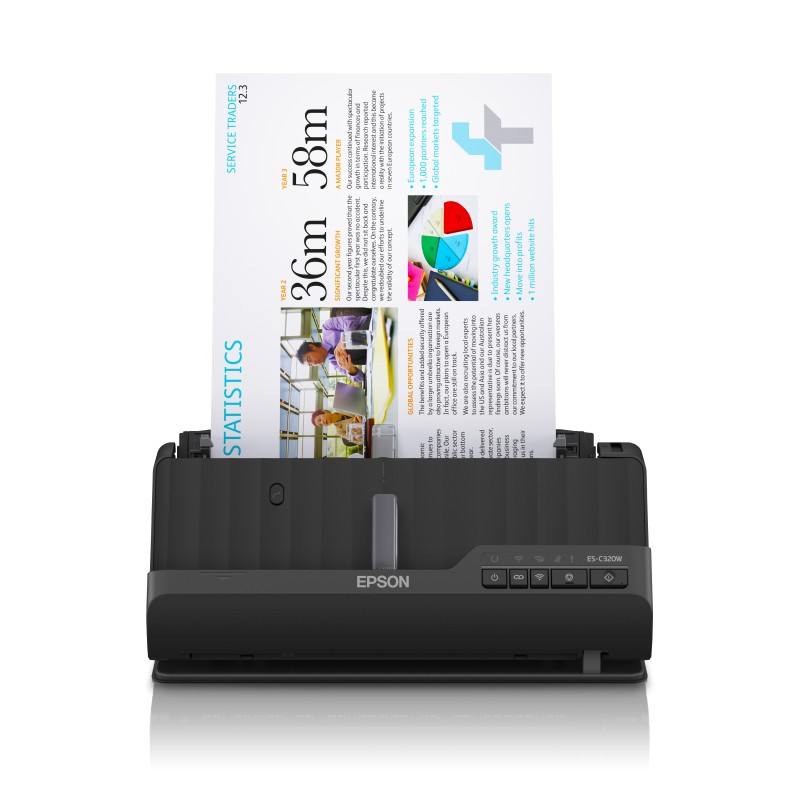 Epson ES-C320W Scanner con ADF + alimentatore di fogli 600 x DPI A4 Nero