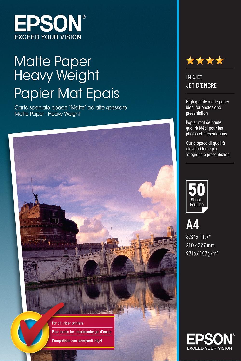 Epson Matte Paper Heavy Weight - A4 50 Fogli