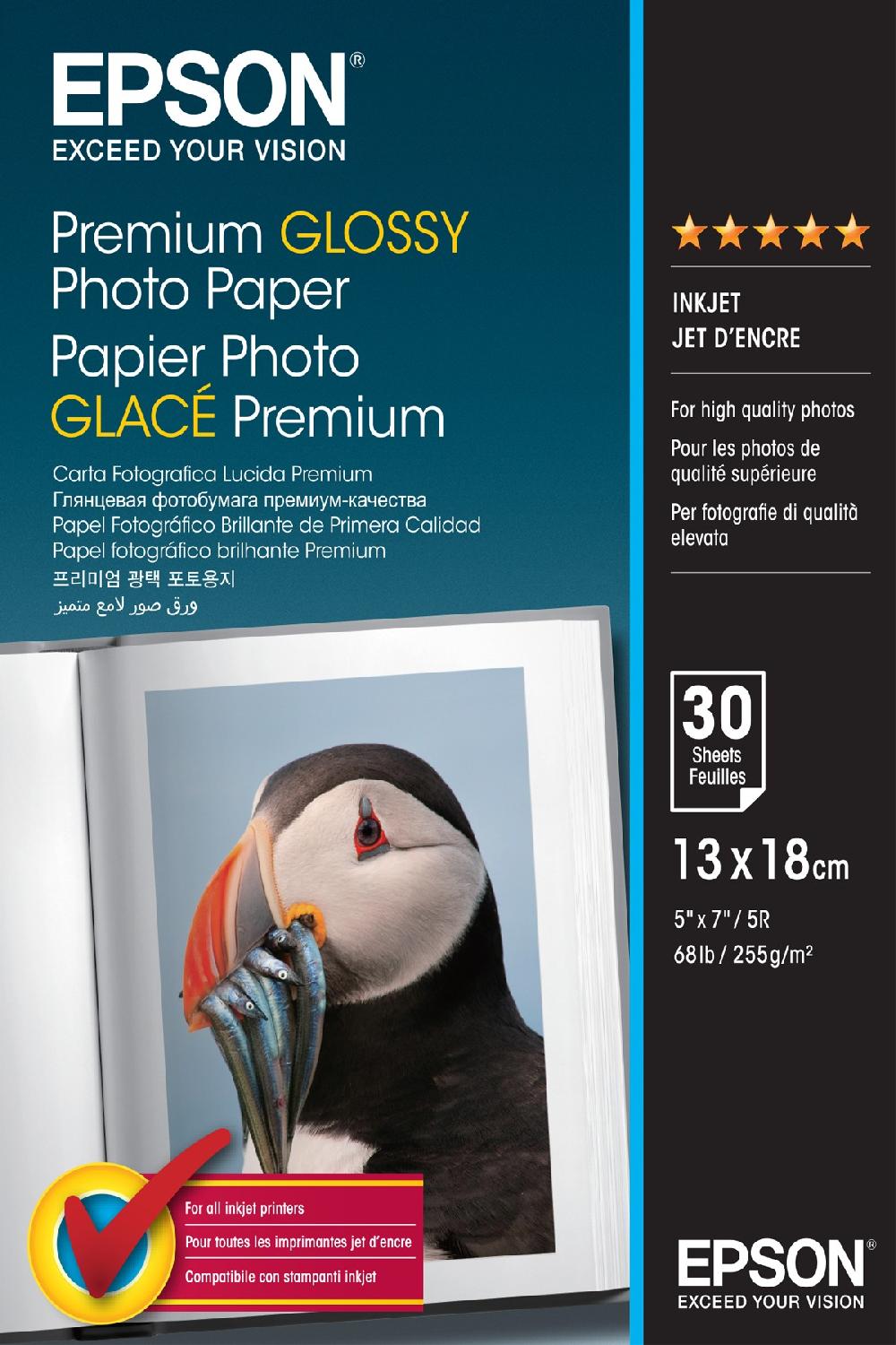 Epson Premium Glossy Photo Paper - 13x18cm 30 Fogli