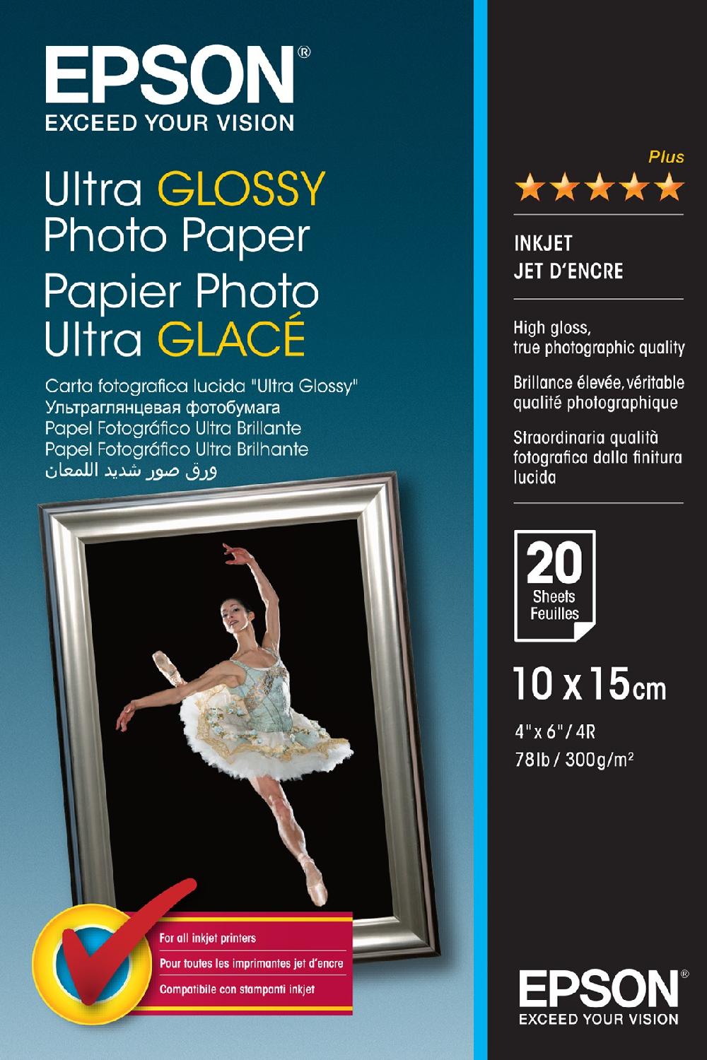 Epson Ultra Glossy Photo Paper - 10x15cm 20 Fogli