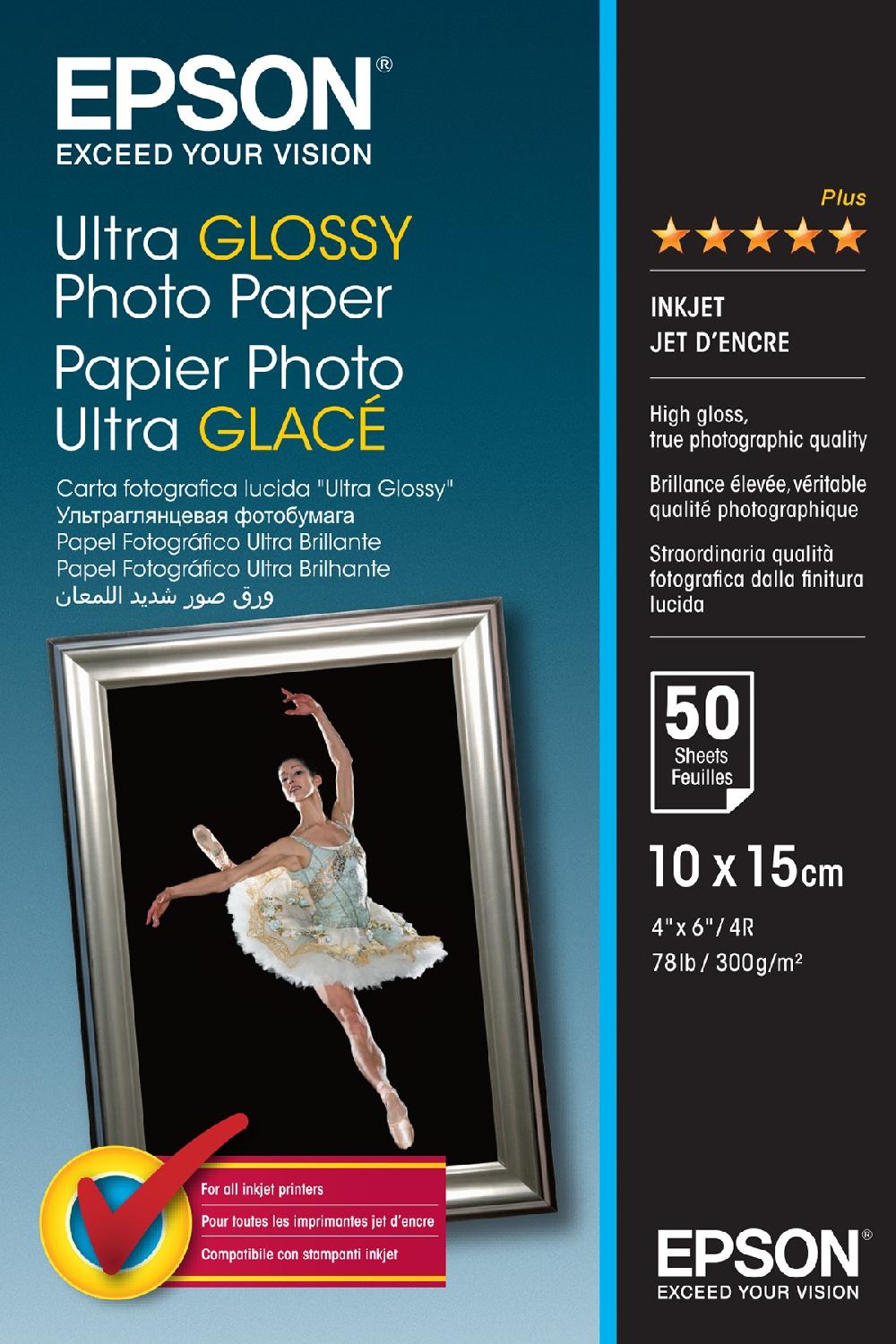 Epson Ultra Glossy Photo Paper - 10x15cm 50 Fogli