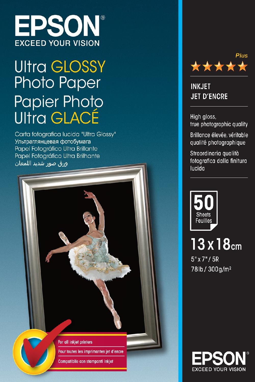 Epson Ultra Glossy Photo Paper - 13x18cm 50 Fogli