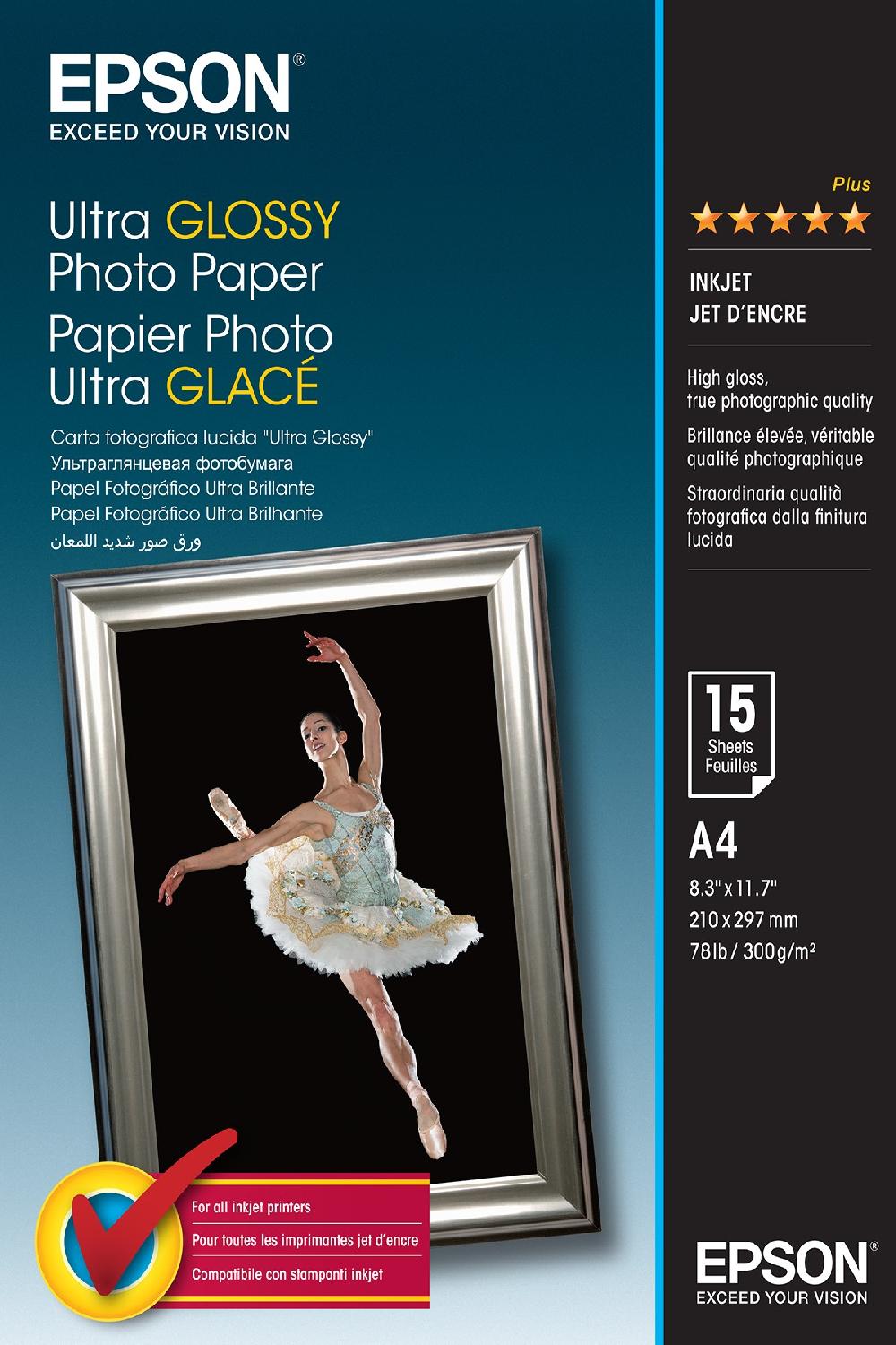 Epson Ultra Glossy Photo Paper - A4 15 Fogli