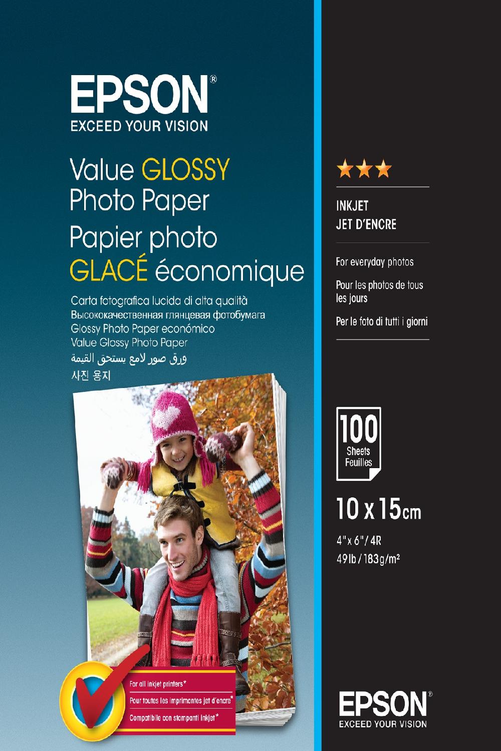 Epson Value Glossy Photo Paper - 10x15cm 100 Fogli