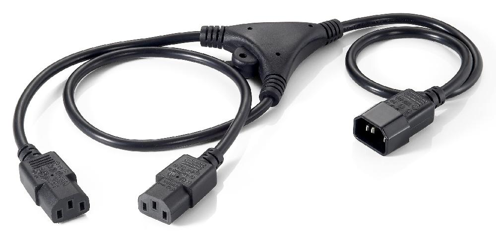 Equip 112210 cavo di alimentazione Nero 1 6 m Accoppiatore C14 2 x Attacco C13