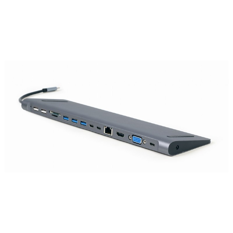 Gembird A-CM-COMBO9-01 replicatore di porte e docking station per laptop USB 3.2 Gen 1 (3.1 1) Type-C Grigio