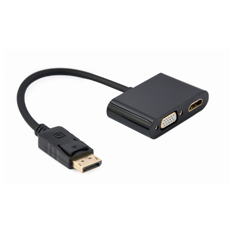 Gembird A-DPM-HDMIFVGAF-01 cavo DisplayPort 0.1 m Nero