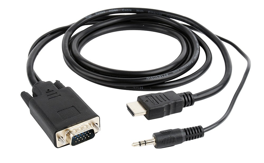 Gembird A-HDMI-VGA-03-6 cavo e adattatore video 1 8 m HDMI tipo A (Standard) VGA (D-Sub) + 3.5mm Nero