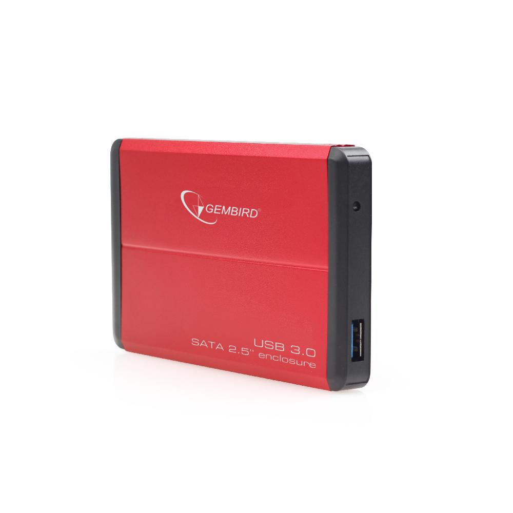 Gembird EE2-U3S-2-R contenitore di unità archiviazione Custodia per Disco Rigido (HDD) Rosso 2.5"