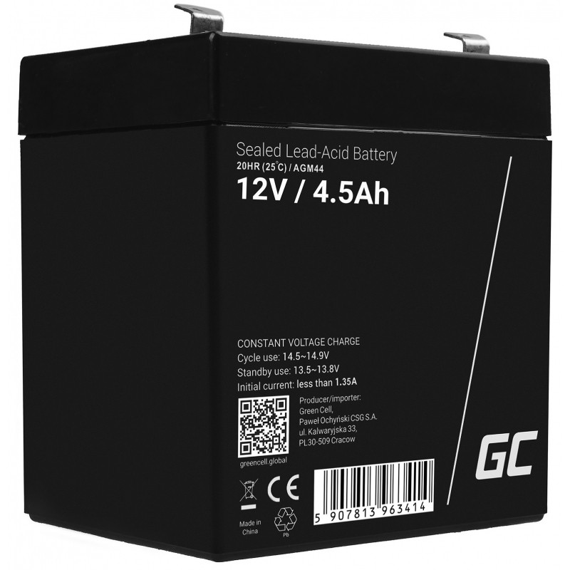 Green Cell AGM44 batteria UPS Acido piombo (VRLA) 12 V 4 5 Ah