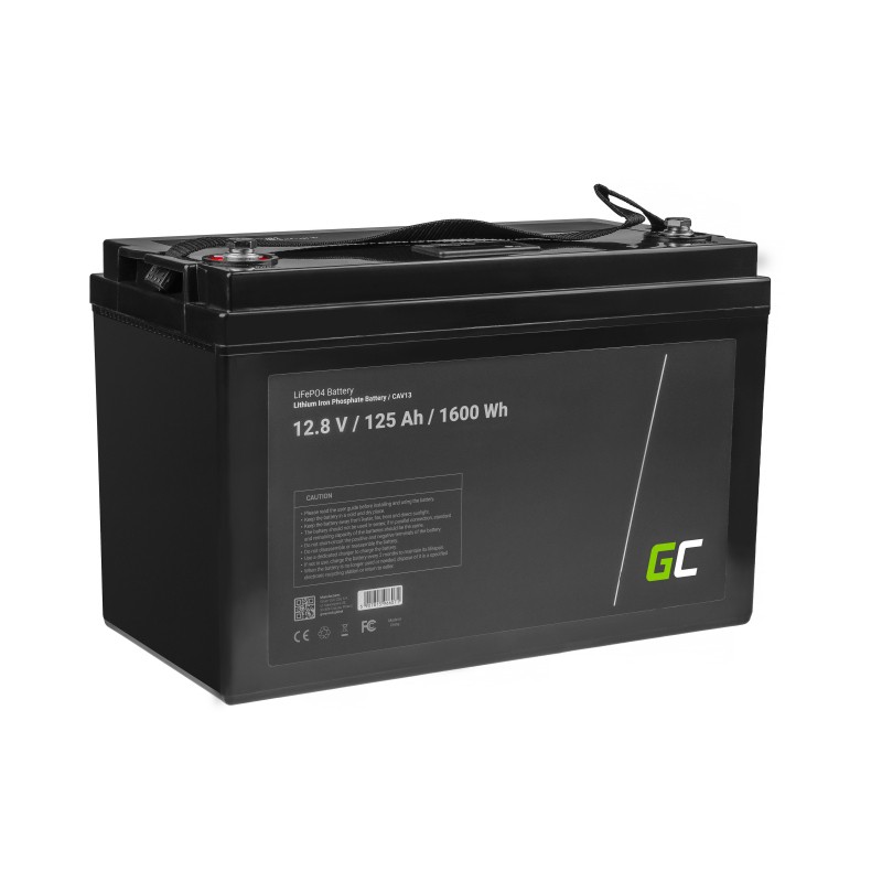 Green Cell CAV13 batteria per veicolo Litio Ferro Fosfato (LiFePo4) 125 Ah 12 8 V Nautica/Tempo libero