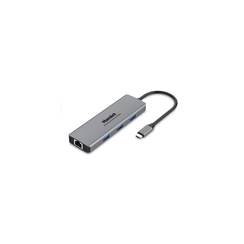 Hamlet HDKC-PD200 replicatore di porte e docking station per laptop Cablato USB 3.2 Gen 1 (3.1 1) Type-C Grigio