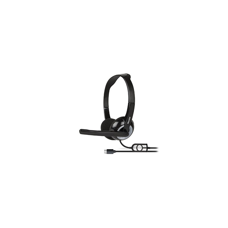 Hamlet HHEADMUS-C cuffia e auricolare Cablato A Padiglione Musica Chiamate USB tipo-C Nero