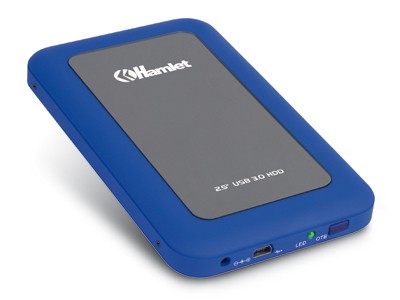 Hamlet USB 3.0 Mirror disk box esterno per hard SATA 2 5'' blu